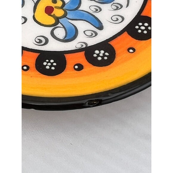 5pc Ceramic Plate Set Italian 4" Appetizer Sauce Dishes Hand Painted Colorful - Picture 8 of 9